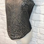 Bagatelle Black Leather Laser Cutout Tank Top XS Photo 6