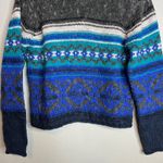 Marsh Landing Vintage  Sweater Size L Blue Teal Gray Nordic‎ Fair Isle Wool Blend Photo 4