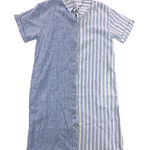 C&C California NWOT  XS Shirt Dress Blue White Striped Linen‎ Blend Beach School Photo 0