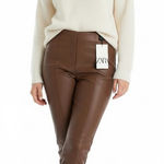 ZARA Brown Faux Leather High Waisted Lined Pants
NWT Photo 0