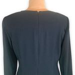 Vintage 80s Black Drop Waist Dress Gold Chain Trim Long Sleeve Crewneck Medium Photo 6