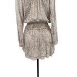 Rails Jasmine Dress Long Sleeve Watercolor Leopard Print Tan Cream Size Small Photo 10
