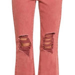 Risen NEW High Rise Straight Jeans Size 27 Distressed Rust Color Womens Red Photo 0