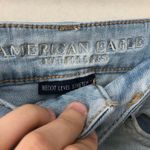 American Eagle Hi-Rise Shortie Shorts Light Wash Photo 6