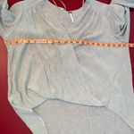 Free People  Blouse Womens XS pale Green Gauze Poet Top Boho Oversized Peasant Photo 2