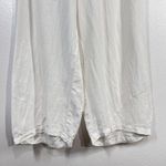 KIYO 100% Linen Gaucho Pants Cropped Wide Leg Elastic Waist White XL Made In USA Photo 8