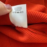 Veronica Beard Derick Off the Shoulder Ribbed Knit Top Deep Orange Side Split Photo 9