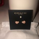Coach Heart Enamel Stud Earrings NWT Photo 4