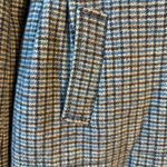 Banana Republic Plaid Wool Blend Peplum Coat Jacket | Blue Tan | Size 2 Photo 3