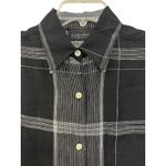 Ellen Tracy  Vintage Linen Tunic Top Black White Striped Long Sleeve Size‎ P Photo 6