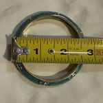 Turquoise Turtle Gold Tone Blue Enamel Bangle Bracelet Clamper Hinge Stackable Photo 2