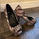 ASOS Women's Multicolor Platform High Heels with Silver Spikes,Size US 6 Photo 0