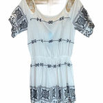 Solitaire NWT  White Blue Embroidered Swim Cover‎ Sz S Photo 0