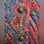 Vintage David Brooks Womens Medium Size 10 Paisley Quilted Blazer USA Multiple Photo 3