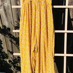 Hollister Yellow Floral Jumpsuit SMOCKED BODICE M Photo 5