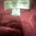 Miss Elaine 2X Wine Embossed Full Zip Caftan Luxe Lounge Gown Housecoat Robe Photo 3