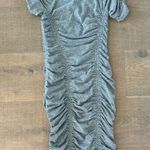 Cinq à Sept cinq a sept Estella ruched gray bodycon tie mini dress Photo 2