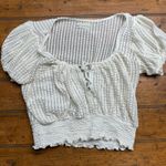 Urban Outfitters  sheer bubbly crop top elastic bottom with‎ two ties in front Photo 1