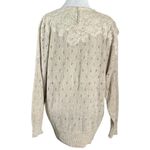 Vintage 70s Mariea Kim Dainty Shabby Chic 3D Flower Lace Pointelle Sweater Med Photo 2