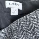 J.Crew Herringbone Wool Blend Charcoal Gray Black Button Front Mini Skirt 0 Photo 2