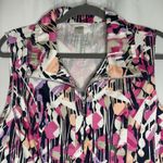 Christopher & Banks  Medium Full Zip Vest Pink Lavender White Black‎ Photo 1