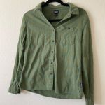 Patagonia Women's Long-Sleeved Organic Cotton Midweight Flannel Shirt Green Blue Photo 0