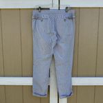 Ralph Lauren Blue White Stripe Cropped Cuffed Pants Women’s Size 10 Stretch Photo 1