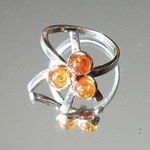 Sterling Silver Baltic Amber  Size 8 Ring Photo 2