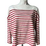Polo Ralph Lauren Oversize Red/White Striped Jersey Crewneck Beaded Tee, Sz XL Red Photo 4