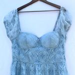 Lulus | NWT XL EXCEEDINGLY ELEGANT BLUE FLORAL APPLIQUÉ BUSTIER MIDI DRESS Photo 8
