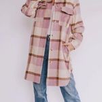 BLANK NYC NWT Long Plaid Shacket in Purple and Brown Size Large Photo 1