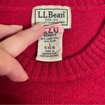 Vintage LL Bean Womens Large Red Lambswool Classic Crewneck Knit Sweater Preppy Photo 7