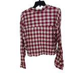 Abound  Red Tibetan Dobby Plaid Top‎ Size Medium NEW Photo 3