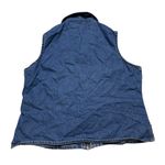 Carolina Blues Denim Christmas Vest Women’s Reindeer Embroidered Zip Up Large Blue Photo 2