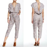 Free People Universal Surplice Jumpsuit In Taupe Photo 1