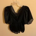 Buckle Red by BKE Black Lace Plunging V-Neck Blouse Photo 0