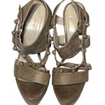 Arena Belenciaga Paris Gray Leather Sandal Woven Design Wedge Sandal EU 40/US 9 Photo 3
