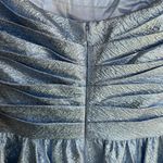 Mac Duggal Blue Square Neck Sleeveless A Line Midi Dress EUC Size 6 Ice Blue Style# 68350 Photo 7