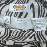 Talbots Irish Linen A-Line Wrap Skirt Brown White Leaf Print Knee Length 16W Photo 1