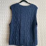 Capezio  Vintage Wool Silk Blend Cable Knit Sweater Vest Sz M Navy Photo 1