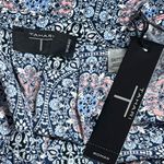 T Tahari NEW Tahari Blue and Red Geometric Floral Blouse Artsy Career Bohemian Peasant 3X Photo 7
