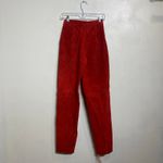 Fashion House Red High Waist Vintage Suede Leather Pants Sz 6 Photo 8
