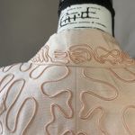 Classic ANYA 100% Silk Pink‎ Embroidered Folded Collar Blazer 8 Pink Photo 12