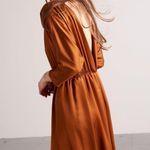 Unlined Cecilia Oversized Kimono Sleeve Maxi Dress In Bronze Brown Size undefined Photo 2
