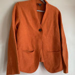 Eileen Fisher Orange Blazer Lambswool Cotton Cardigan Women Size M Winter Photo 0