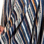 BCBGeneration  Large Midi Dress Striped Halter V-Neck Pockets Stretch Hi-Low Hem Photo 2