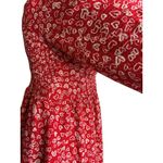 Loft Red Heart Print Long Sleeve Top Ruched Sweetheart Blouse Size 2 Photo 12