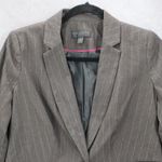 Worthington Brown Pinstripes Notch Short Blazer Coat Suit Jacket Petite Small Photo 2