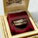 14K Gold Diamond Wedding Ring Set Sz 5 Engagement Band Bridal Stacking Ring Photo 2