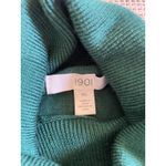 1901 Womens Turtleneck Sweater XL Green Merino Wool Blend Minimalist Knit Top Photo 3